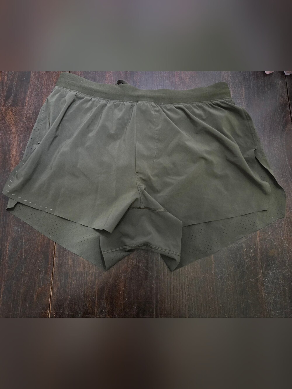 lululemon athletica Olive Green Two-Layer Athletic Shorts